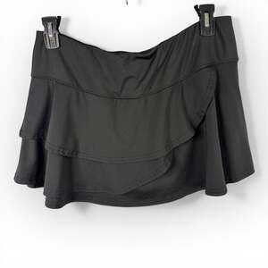 Bolle Womens XL High Performance Pleated Layered Skort Black Golf Tennis Sporty